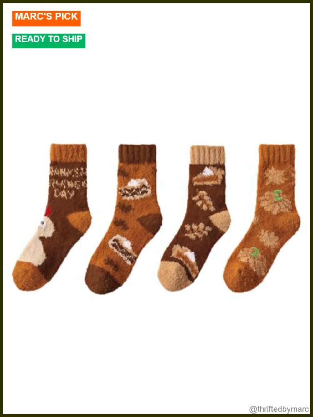 4 Pairs Buttery Soft Fluffy Slipper Socks Warm Winter Fall Cute Gift